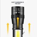 Mini USB Rechargeable LED Flashlight Small Portable Long Range Zoom Torch Lamp with Clip Strong Light Outdoor Camping Lights. 