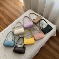 Soft PU Leather Armpit Bags Retro Women’s Bow Handbag Underarm Bag Solid Color Ladies Fashion Design Small Shoulder Bags.