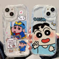 【PeacemPeace】 Lovely Crayon ShinChan Wave Phone Case for iPhone 15 14 11 Pro Max 13 12 Mini XR XS X 8 7 6 6S Plus SE 2020 Soft Silicone Cover. 