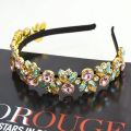 【Beiver Jewelry Store 】New Crystal Color Baroque Wide Side Jeweled Headband for Women Hair Accessories Band Headdress Shiny Gift.