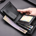 High-quality Black PU Leather Fashionable Wallet for Men.