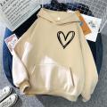 2023 Fall/Winter New Korean Version Hooded and Fleece Sweatshirt Women's Casual Loose Blouse Jacket Couple Hoodie. 