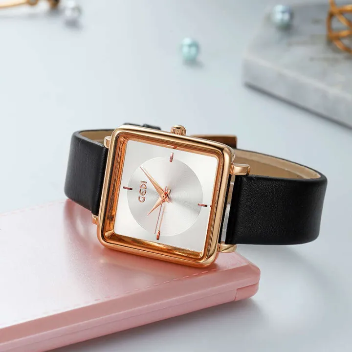 GEDI%20New%20Hot%20Selling%20Square%20Korean%20Style%20Trendy%20Student%20Fashion%20Waterproof%20Belt%20Casual%20Women's%20Watch%20-%20Image%203