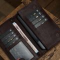 Zays Handcrafted Premium Eco-Friendly Leather Long Wallet, Top-Grain Vegetable-Tanned Slim Wallet 7.4 x 3.8 x 1 Inch, 7 Card Slots, ID Slot, Cash Compartment, Zipper Chamber, 2 Mobile Compartments.