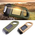 1/2PCs LED flashlight hand crank solar powered rechargeable survival gear self powered charging torch dynamo for outdoor camping. 