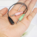 3.5mm Stereo Audio Female to 2 Male Headset Microphone Y Splitter Cable Adapter In stock.