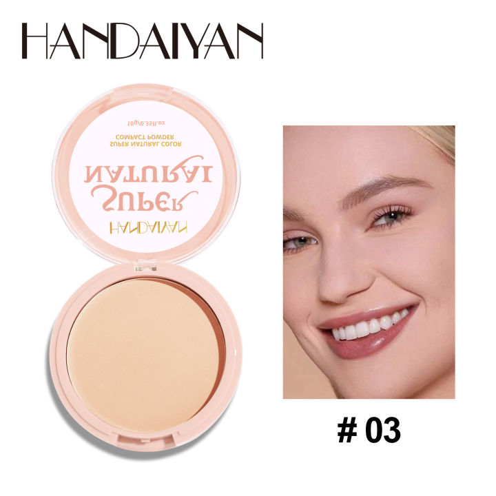 HANDAIYAN Soft Bright Powder Cake Long-lasting Moisturizing Oil Control Concealer Powder Cake Easy To Color And Not Take Off Makeup Portable Powder Cake-03