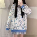 Sanrio Hello Kitty Clothes Women Long Sleeve Sweatshirts Y2k Thin Hoodies Japan Style Cute Sweet Tops Female Spring Loose Shirts. 
