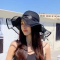 Floppy Foldable Ladies Women Straw Beach Sun Hat Ladies Summer Travel Wide Brim Caps.