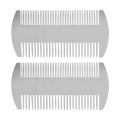 2X Dual Action Stainless Steel Credit Card Size Comb Wallet Comb Pocket Comb Anti-Static Hair Comb for Man. 