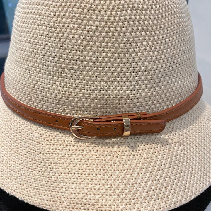New%20Women's%20Sun%20Hat%20Simple%20Linen%20Breathable%20Refreshing%20Hat%20Summer%20Travel%20Sunscreen%20Sun%20Ribbon%20Decoration%20Foldable%20Straw%20Hat%20Gift%20-%20Image%206