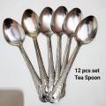 Light Wait Stainless Steel Tea spoon, (Set of 12), Silver 15cm.