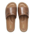 Apex Brown Leather Slide for Men. 