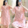Summer maternity cotton postpartum confinement gown nursing nightgown summer pregnancy period breastfeeding outside.