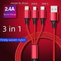 3in1 Data USB Cable for iPhone Android Fast Charger Charging Cable For xiaomi huawei Samsung Charger Wire For iPad. 