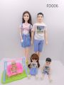 【The road to happiness Store】5-person Family Doll Set Mom / / Baby / Kelly / Cart Girl Toy Fashion Pregnant Women Doll Child Toy Birthday Gift D. 