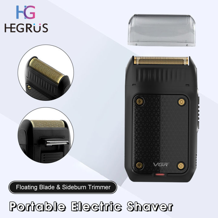 HEGRUS Electric Shaver Mini Portable Razor Sideburn Trimmer USB Rechargeable Beard Trimmer Washable Electric Shaver Cordless Razor Facial Grooming Kit with Cleaning Brush For Men Beard Hair