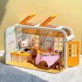 Koala Kitchen DIY Scene Miniature Furniture 1/12 Sunshine Villa Model Bunny Cooking Toys House For Dollhouse Girl Birthday Gift. 