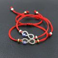 BPPCCR Cubic Zirconia Digital 8 Infinity Lucky Red Rope Thread String Charm Bracelets For Women Evil eye Pulseira Lovers Gifts. 