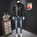Men Leather Suede Jacket Fashion Autumn Motorcycle Vintage PU Leather Male Winter Bomber Jackets Outerwear Zip Faux Leather Coat.