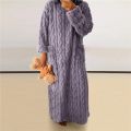 2023 Winter Women Home Clothes Jacquard Dress Flannel Sleepwear Night Dress Nightgowns Thickened Solid Color Plus Size Soft Warm.