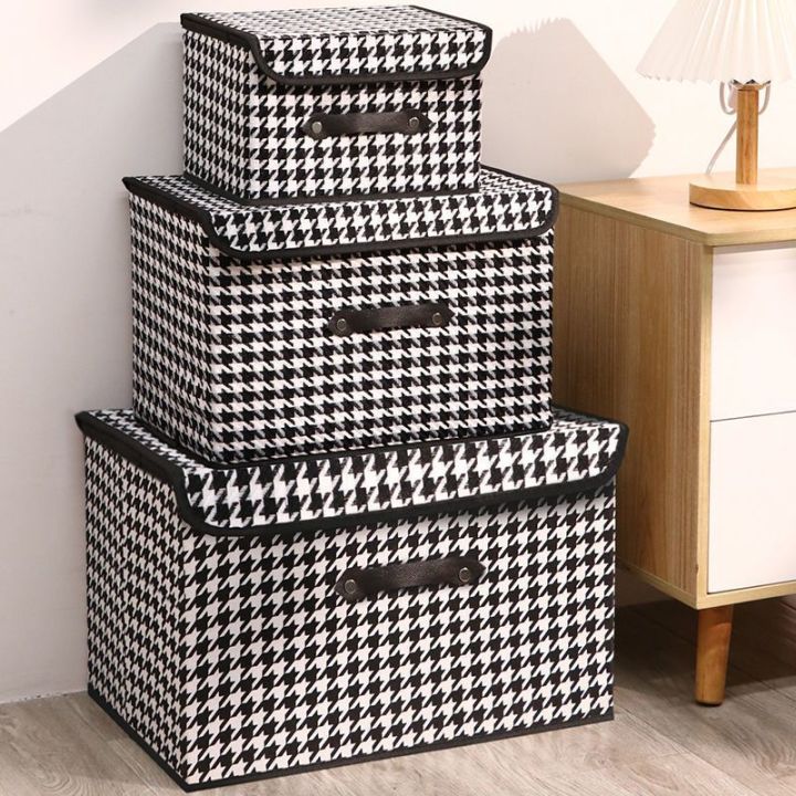 Houndstooth%20Cloth%20Storage%20Box%20Folding%20Storage%20Box%20Basket%20Student%20Dormitory%20Covered%20Storage%20Box%20Underwear%20Storage%20Artifact%20-%20Image%204