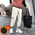 Men's Cargo Harem Pants Fleece Ribbons Men Streetwear Sweatpants Hop Casual Joggers Trousers Male Fashion Pants 5XL. 