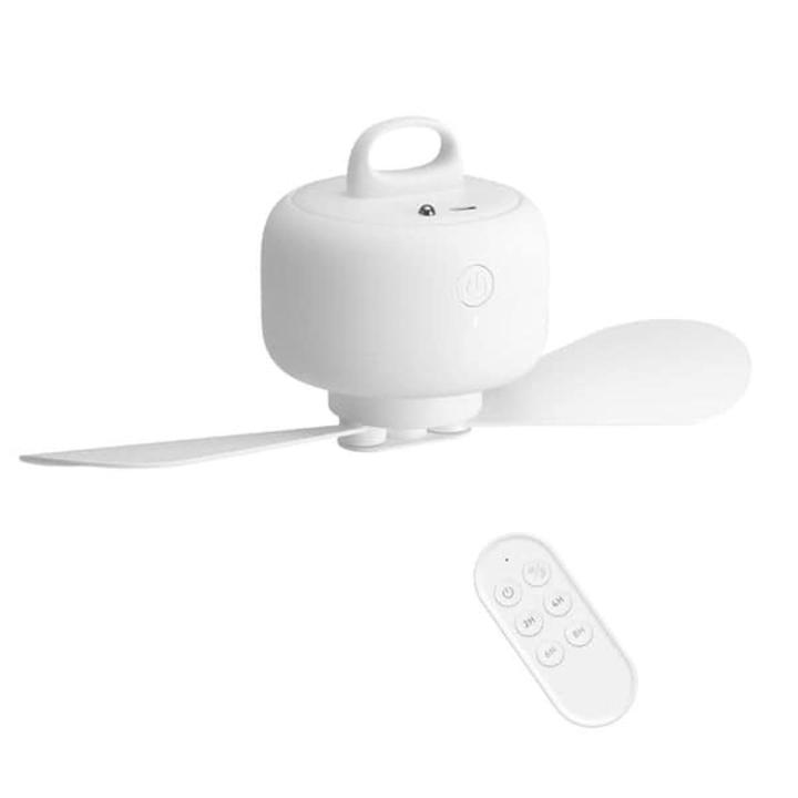 JISULIFE Ceiling Fan USB Rechargeable Hanging Fans with Remote Control white
