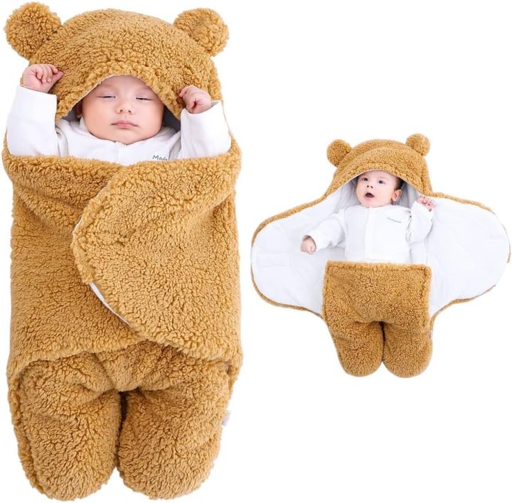 Newborn Baby Swaddle Blanket, Baby Hooded Swaddle, Receiving