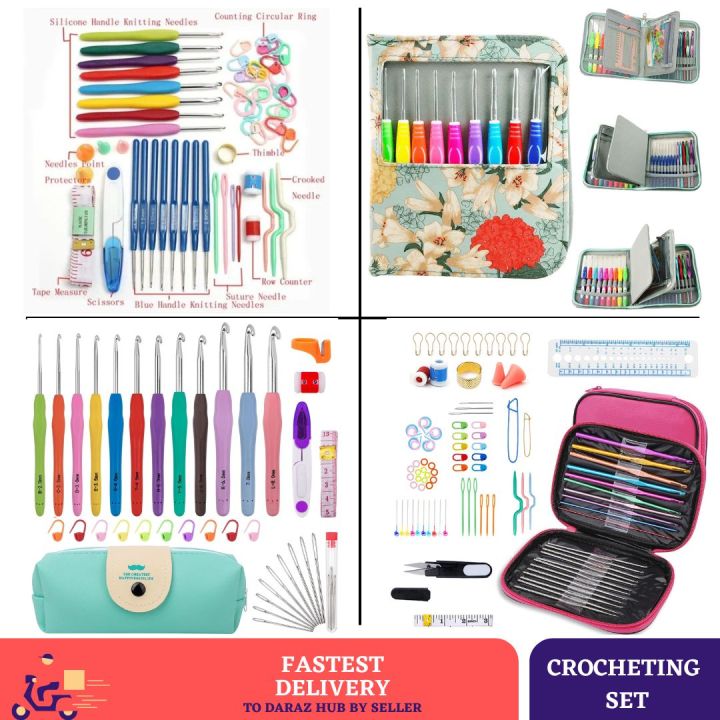 Crochet Hook Set | Different Sizes of Crochet Aluminum Hooks and Various Crocheting Accessories | Crocheting Set for Beginners and Experienced Crocheters