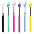 Retractable Teacher Pointer Finger Design Stainless Steel Telescopic Rod Long Teaching Pointer Whiteboard Pointer for School.