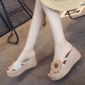 Internet Celebrity Wedge Sandals Women's Summer Outerwear2023New Thick Bottom Sponge Cake Slipper Fashion All-Matching High Heel Slippers. 