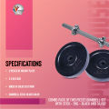 Combo Pack of Two Pieces Dumbbell Set With Stick - 5Kg - Black and Silver. 