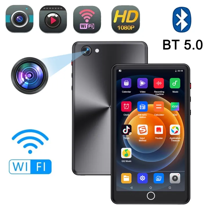 Camera Mp4 Player Bluetooth Wifi Android 16gb Touch Screen Hifi Music Voice Recorder Video Mp3 Player TF Card Speaker Free App