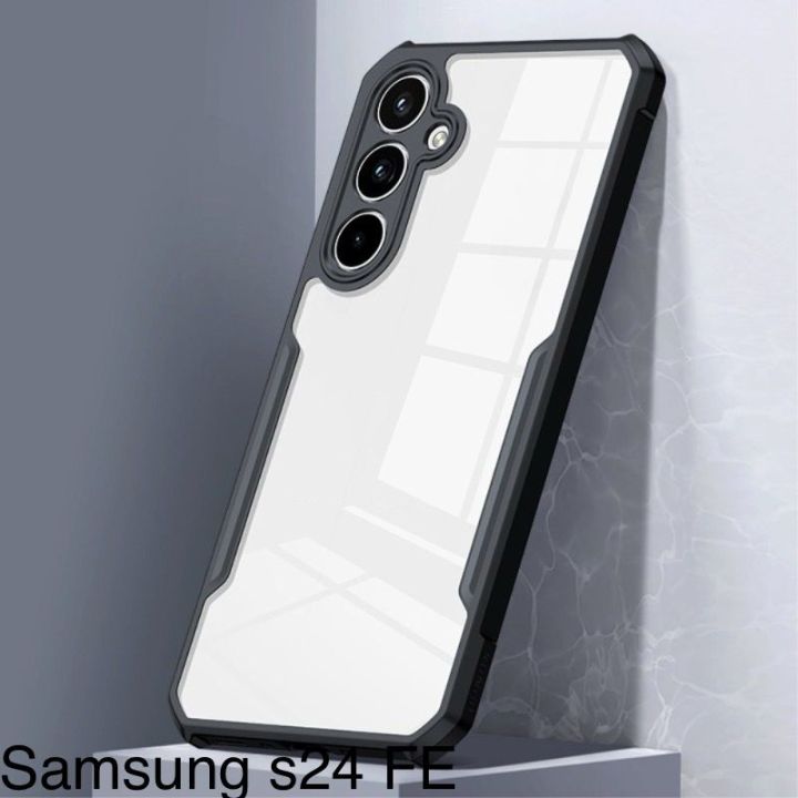For Samsung Galaxy S24 FE Transparent Case Official Soft Tpu Back Case Shockproof Four-Corner Bump Silicone Cover Samsung Galaxy 24 FE Back Case Shell Mobile Phone Back Cove