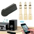 2pcs 6.5mm Nickel Plating Stereo Male Plug to 3.5mm Female Socket 3 Pole Audio Adapter Connector For Speaker Microphone. 