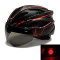 Factory wholesale bicycle helmet integrated magnetic goggles riding helmet mountain bike riding helmet tail light. 