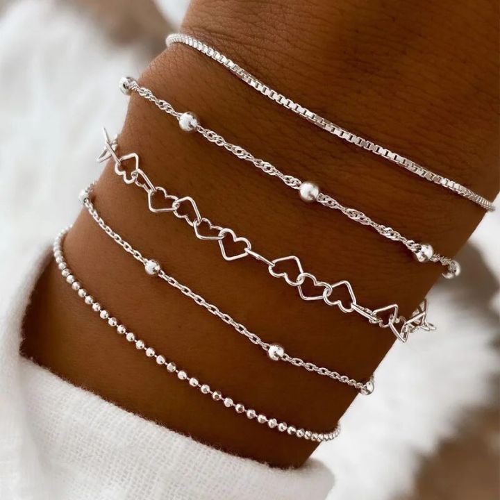 4Pcs%20Charm%20Thick%20Thin%20Link%20Bracelets%20Set%20For%20Women%20Gold%20Color%20Love%20Heart%20Knot%20Metal%20Chain%20Twist%20Bracelet%20Punk%20Jewelry%20Party%20Gift%20-%20Image%204