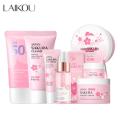LAIKOU Japan Sakura Facial Cleanser Skin Care Set Whitening Face Serum Moisturizer Remove Spots Wrinkles.