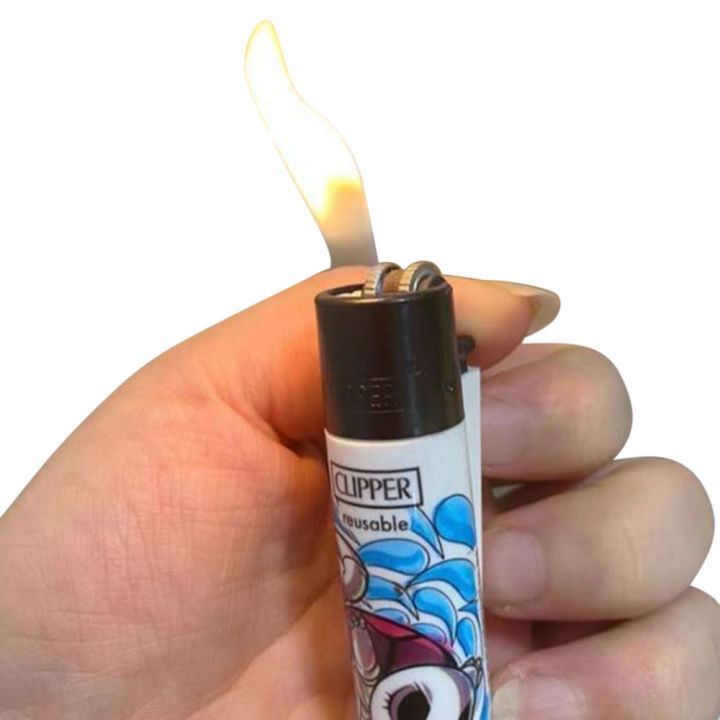 Clipper Butane Lighter Nylon Material Exquisite Pattern Inflatable Grinding Wheel Lighter Cigarete Accessories Collection Gift