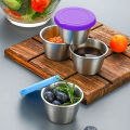 1pcs Salad Dressing Container To Go Reusable Stainless Steel Sauce Cups.