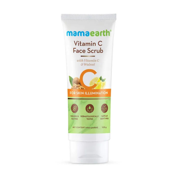 Mamaearth Vitamin C Face Scrub for Glowing Skin, With Vitamin C and Walnut For Skin Illumination – 100 g