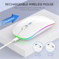 LED Wireless Mouse Bluetooth-compatible Slim Rechargeable Silent Mice RGB Ergonomic Gaming mouse for Computer Laptop PC 2.4GHz.