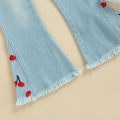 Children's pants girls autumn 2023 new princess foreign children's jeans women's spring and autumn stretch flared pants tide.