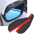 2Pcs Universal Car Rearview Mirror Rain Cover Visor Eyebrow Carbon Fiber Side Mirror Protector Waterproof Shield Rain Eyebrow Auto Accessories.