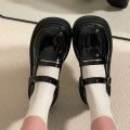 French Style Buckle Mary Jane Leather Shoes for Women Spring and Summer New Japanese StylejkRetro College Pumps Platform Loafers.
