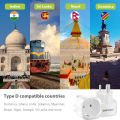 Lencent Travel Adapter EU to Type D India Schuko Travel Adapter Plug Socket for trips to India, Sri Lanka, Nepal, Niger, Lebanon, Ghana, Myanmar, Senegal and more (Type D).