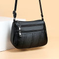 New Casual Bag Women Soft Pu Leather Shoulder Bags High-Quality Multi-Pocket Messenger Bag Black Ladies Business Crossbody Bag.