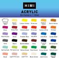 HIMI Acrylic Paint Set 36 Colours 12ml,0.4 US fl oz Tubes, Perfect for Canvas, Wood, Fabric, Leather, Cardboard, Paper, MDF and Crafts.