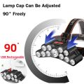 Halloween NEW LED Headlamp Rechargeable Powerful Head Lamp USB Rechargeable 1200mAh Camping Headlight Head Flashlight Head LightDolls Accessories.